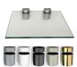 Preview: Wandregal QUADRAT  Klarglas in 25x25 cm,gehalten von Clip BASKET3 in 5 Farben