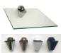 Preview: Wandregal QUADRAT  Klarglas in 25x25 cm,gehalten von Clip XL in 4 Farben