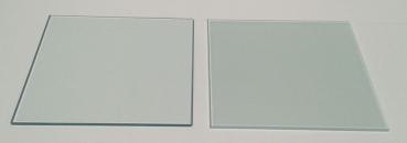 Glasscheibe QUADRAT 25 cm in Klarglas und satiniertem Glas