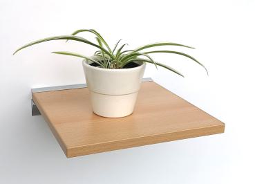 Wandregal Buche BEECH'16 Dekor mit Wandprofil LINO19 silbern