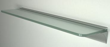 8 mm Glasregal satiniertes Glas 50x15 cm mit Profil / Klemmleiste LINO8