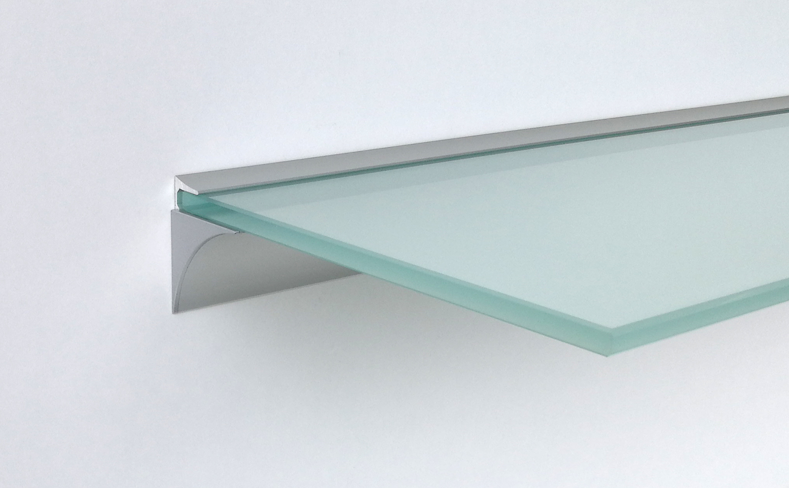 Glasregal 8MM Glas schwarz 50cm breit Profil Alu silbern /Glasablage Board 