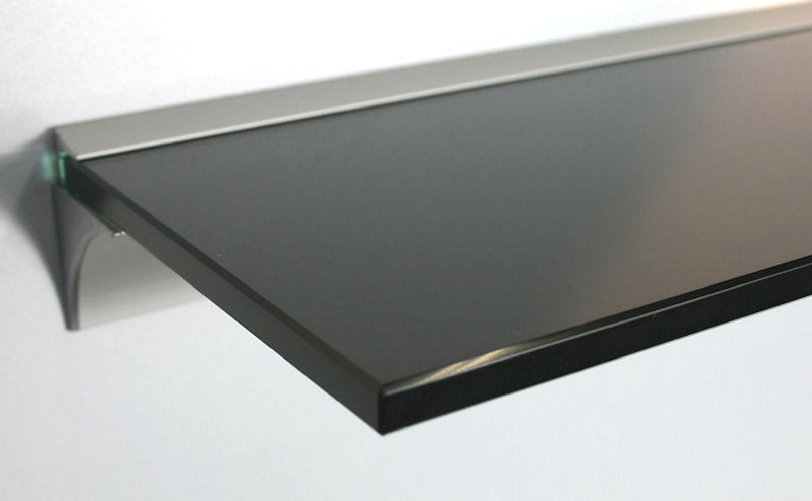 Glasregal Quadrat 30x30 cm klar satiniert schwarz mit Alu Profil Wandregal Board 