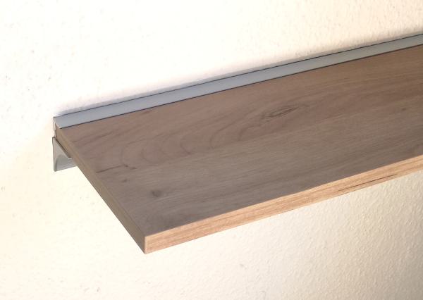 Wandregal EICHE natur / Urban Dekor mit Wandprofil LINO19 silbern