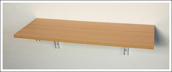 Klapptisch / Wandregal Buche BEECH´16 Dekor 4 Größen mit Klappkonsole Stahl weiß