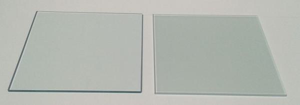 Glasscheibe QUADRAT 25 cm in Klarglas und satiniertem Glas