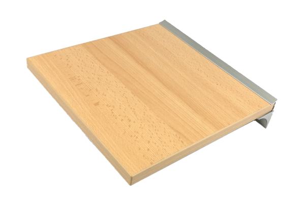 Wandregal Buche BEECH'16 Dekor mit Wandprofil LINO19 silbern