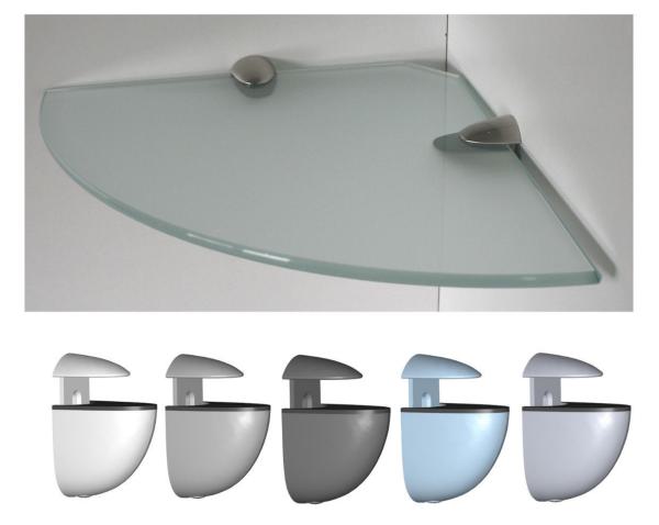 8 mm Glasregal Wandregal in satiniertem Glas, mit Cliphalterung MIDI