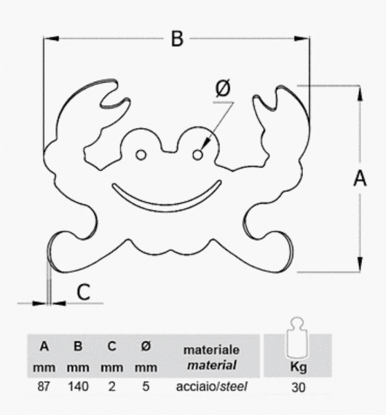 Kleiderhaken KRABBE