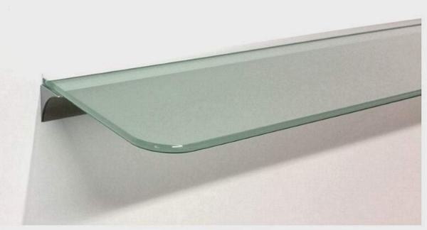 8 mm Glasregal satiniertes Glas ROYAL15 mit Profil / Klemmleiste LINO8