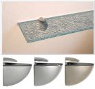 Wandregal CRASH-Glas mit Cliphalterung ICEBERG in edelstahl-finish, silbermatt und chromfarben