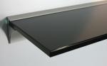 8 mm Glasregal schwarz lackiertes Glas ROYAL15 mit Profil / Klemmleiste LINO8