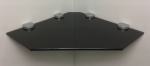 10 mm Glasregal Ecke PENTAGON 45x45 cm schwarz lackiertes  Glas mit Cliphalterung BASKET5