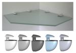 Glasregal ECKE Pentagon satiniertes Glas mit Clip MIDI in 5 Farben