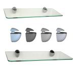 Glasregal Glas Klarglas mit Cliphalterung MINI in 4 Farben